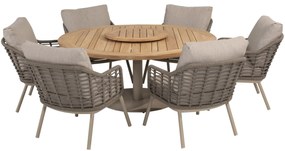 Puglia Saba low dining tuinset 160ØxH69 cm 8 delig latte Taste 4SO