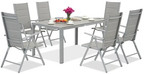 Verona polywood aluminium tuinset voor 6 personen Garden Point lichtgrijs