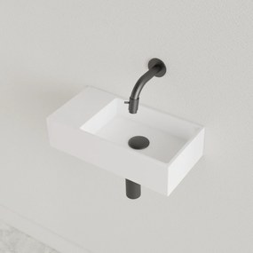 Sanigoods Nano fontein links wit mat zonder kraangat 36x18cm