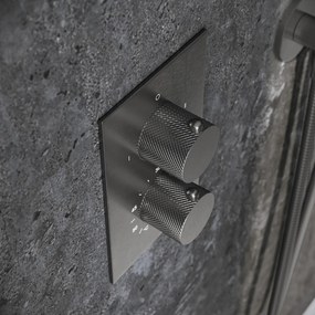 Saniclear Evolution Curved inbouw regendouche met 2 standen handdouche verouderd ijzer - gunmetal