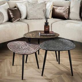 Driehoek Salontafel Set Van 3 - 60 X 48cm.