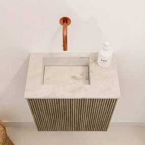 Mondiaz Joya DLux 40cm toiletmeubel dusk met wastafel faye links zonder kraangat frappe