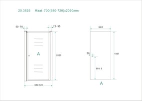 Mueller Dry douchedeur Anti-kalk 70x202cm