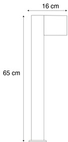 Buitenlamp aluminium met hout print met grondpin en kabelmof 65cm IP44 - Baleno