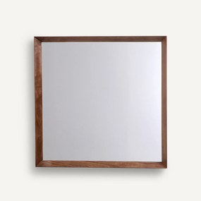 Vierkante spiegel, massief notenhout H80 cm, Andromède