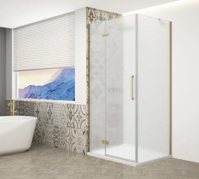 Gelco Trinity douchecabine met mat glas 110x80cm links goud