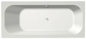 Xenz Aruba Ligbad - 170x75x48 - afvoer Midden - overloop andere kant - acryl - wit mat 6801OA-03