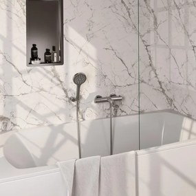 Brauer Brushed Edition Badkraan - douchegarnituur - handdouche rond 3 standen - gladde knop - PVD - Geborsteld RVS 5-NG-233