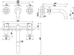 Mueller Mika 2-knops wastafelafbouwdeel RVS PVD