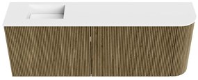 Mondiaz Joya 110cm toiletmeubel ronding rechts dusk met wastafel faye links zonder kraangat talc