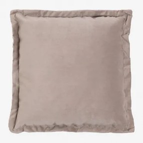 Vierkant Fluwelen Kussen (53x53 Cm) Kata Grijs – Taupe – Koel - Sklum