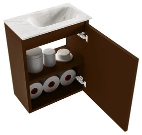 Mondiaz Ture DLux toiletmeubel 40cm rust met wastafel ostra rechts zonder kraangat