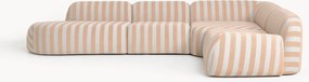 XL modulaire gestreepte hoekbank Wolke