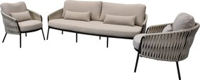 Sarenza stoel bank loungeset 3 delig zand rope terre frame