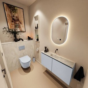 Mondiaz Ture DLux toiletmeubel 100cm clay met wastafel ostra midden zonder kraangat