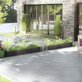 vidaXL Plantenbakken 2 st 200x31x31 cm massief grenenhout grijs