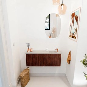 Mondiaz Joya DLux 100cm toiletmeubel ruby met wastafel faye rechts 1 kraangat opalo