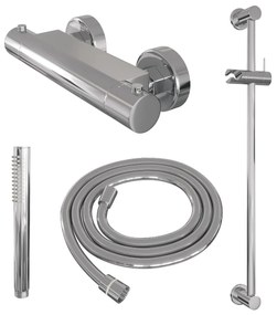 Brauer Chrome Edition thermostatische doucheset met glijstang en staafhanddouche chroom