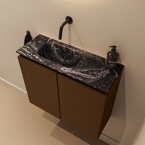 Mondiaz Ture DLux toiletmeubel 60cm rust met wastafel lava links zonder kraangat