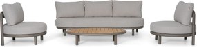 Stoel en Bank Loungeset 5 personen Aluminium Taupe  Santika Furniture Santika