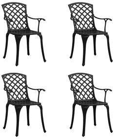 vidaXL Tuinstoelen 4 st gietaluminium zwart