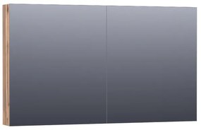 BRAUER Plain Spiegelkast - 120x70x15cm - 2 links/rechtsdraaiende spiegeldeuren - MFC - Almond SK-PL120AL