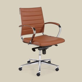 Design Bureaustoel Van Bruin PU-leder
