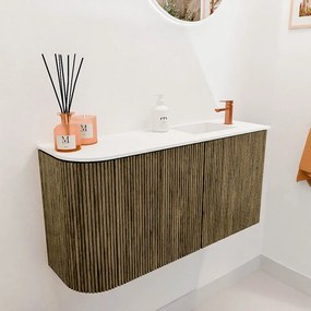 Mondiaz Joya 80cm toiletmeubel ronding links dusk met wastafel faye rechts 1 kraangat talc
