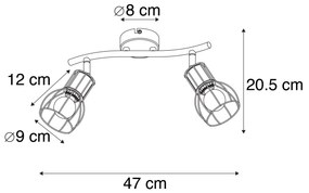 Moderne plafondSpot / Opbouwspot / Plafondspot zwart 2-lichts verstelbaar - Botu Modern E14 Binnenverlichting Lamp