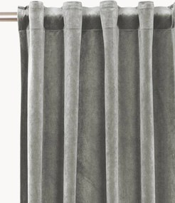 Fluwelen dim-out multibandgordijnen Elise, 2-delig, B 135 cm