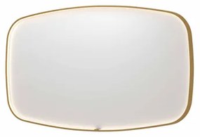 INK SP31 spiegel - 140x4x80cm contour in stalen kader incl dir LED - verwarming - color changing - dimbaar en schakelaar - geborsteld mat goud 8409872