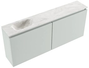 Mondiaz Ture DLux toiletmeubel 120cm greey met wastafel ostra links zonder kraangat