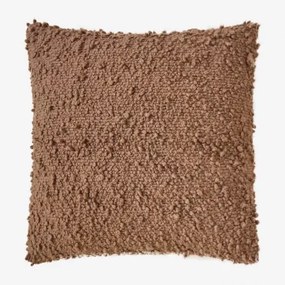 Vierkant Kussen 45x45 Cm In Zanero Bouclé Stof Bruin - Praliné - Sklum