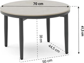 Stoel en Bank Loungeset 4 personen Wicker/Aluminium Taupe  Coco Ibiza