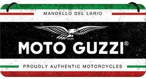 Metalen wandbord Moto Guzzi Italian, (20 x 10 cm)