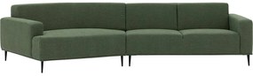 Goossens Excellent Hoekbank Prato groen, stof, modern design