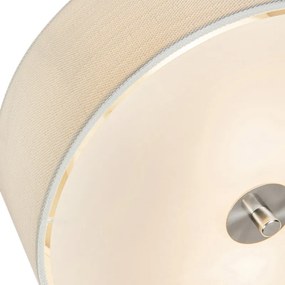 Landelijke plafondlamp wit/crème 30 cm - Drum Jute