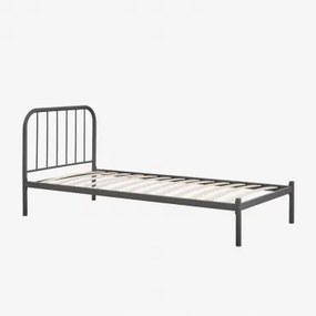 Asteri Ijzeren Bed Grijs – Grafiet & 90 X 190 Cm - Sklum