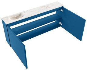 Mondiaz Ture DLux toiletmeubel 120cm jeans met wastafel frappe links zonder kraangat