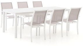 + 10% kassakorting | Diningset Bellagio | 6 personen aluminium | Tuinset stapelbaar | 7-delig | Kees Smit Tuinmeubelen