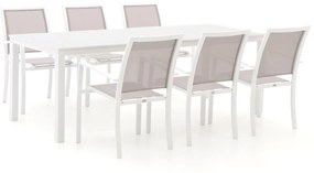 Diningset Bellagio  | 6 personen aluminium | Tuinset stapelbaar | 7-delig | Kees Smit Tuinmeubelen