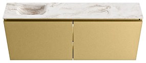 Mondiaz Ture DLux toiletmeubel 120cm oro met wastafel frappe links met kraangat