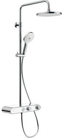 Duravit Shower Systems Douchesysteem - thermostaische mengkraan - HOH=15cm - slang 160cm - hoofddouche 23cm - handduche rond - chroom/wit hoogglans TH4382008005