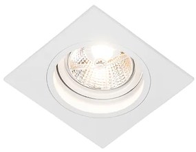 Set van 6 Vierkante inbouwspot wit verstelbaar - Chuck 70 GU10 Binnenverlichting Lamp