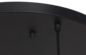 Art deco hanglamp zwart met smoke glas rond 7-lichts - Sandra