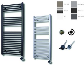 Sanicare elektrische design radiator 60x112cm wit met thermostaat rechts zwart