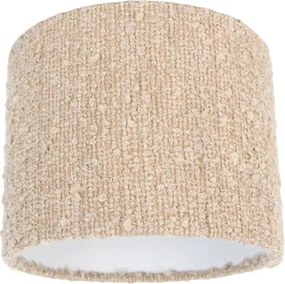 Stoffen lampenkap beige met bouclé stof 18/18/14