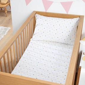 Hoeslaken voor baby van biologisch katoen, omslag 17 cm, hartjesprint, SCACCO
