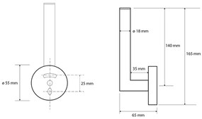 Sapho X-Round reserve rolhouder wit