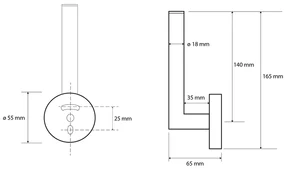 Sapho X-Round reserve rolhouder wit